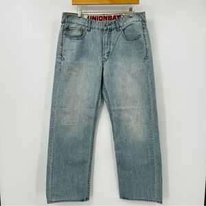 Vintage UNIONBAY Jeans 34x30 Light Blue Carpenter Baggy Wide Leg Loose 90s Y2K